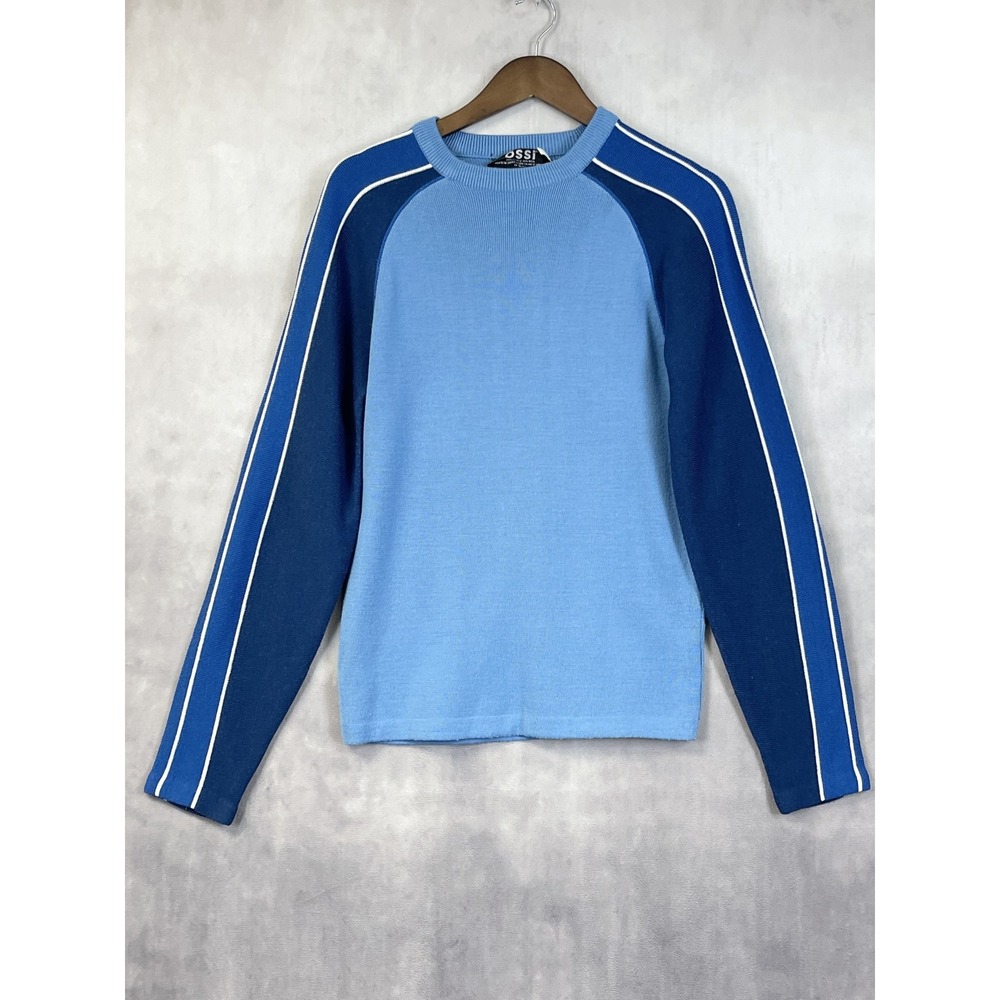 Vintage Ossi Sweater Mens Large Colorblock Wool Blend Y2K Après Ski Sporty Cabin
